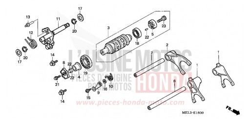 BARILLET DE SELECTION CBR1000RR6 de 2006